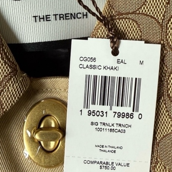 Coach Logo Trench Coat NWT - Picture 6 of 6